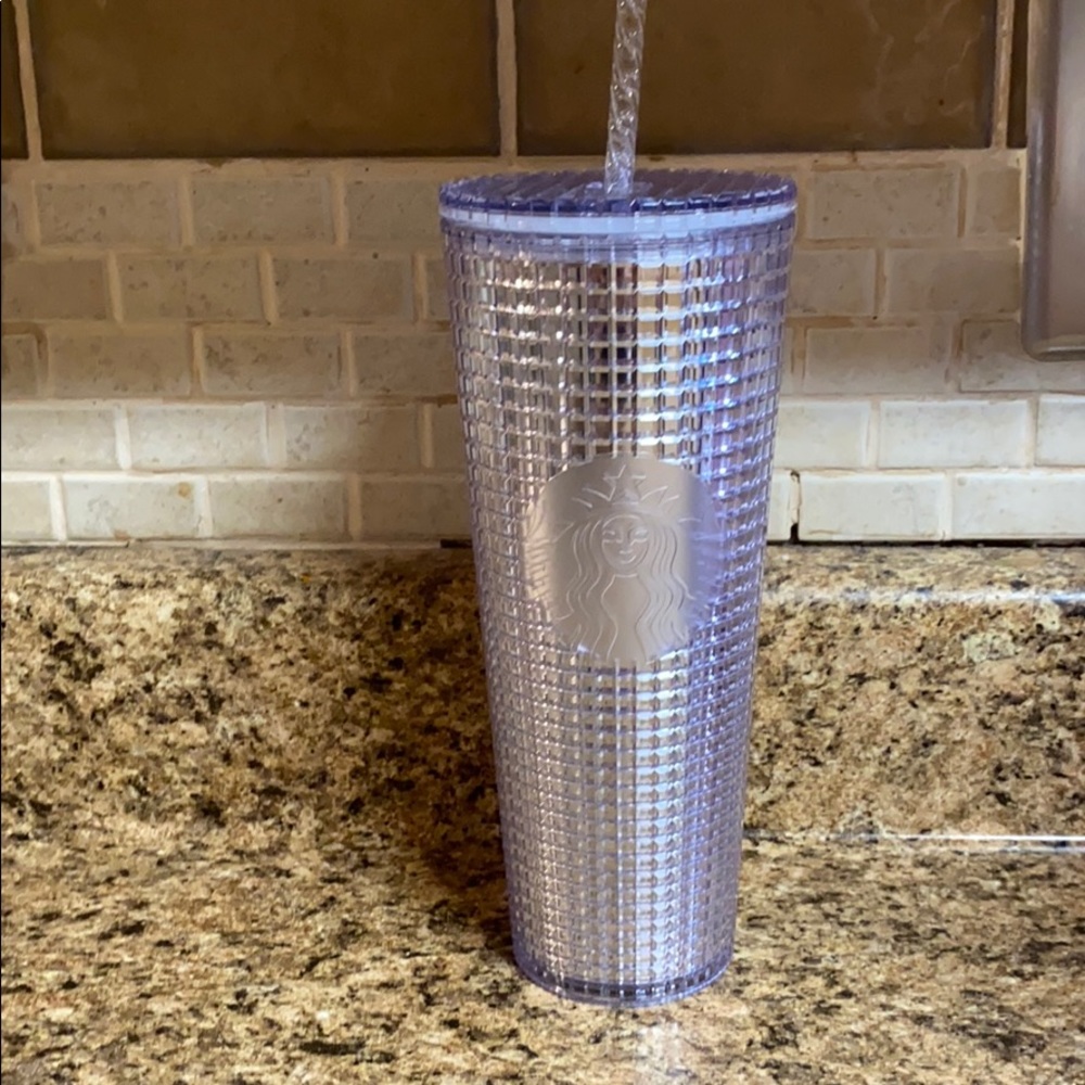 ✨NEW✨Starbucks Silver Disco Grid Studded Tumbler